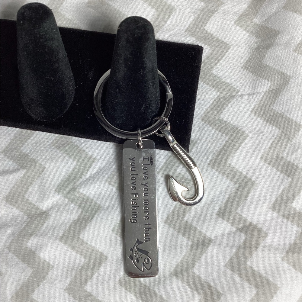 I love you more than you love fishing Keychain